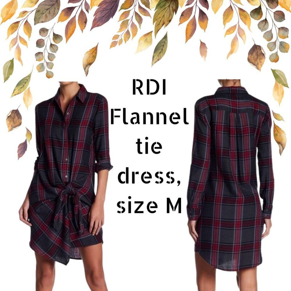 RDI flannel, tie dress. Size M.